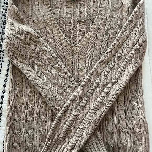 Ralph Lauren Sport Beige V-Neck Sweater - Picture 2 of 2